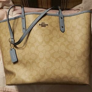 Coach Tan and Gray Women's Tote Bag